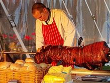 hog roast stand at corporate event